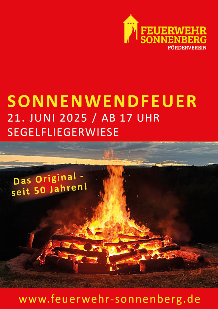 Plakat Sonnenwendfeuer am 21.06.2025