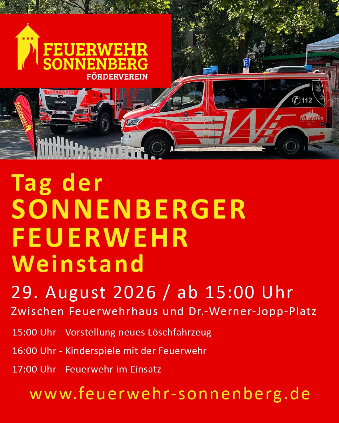 Plakat Tag der Feuerwehr am 29.08.2026